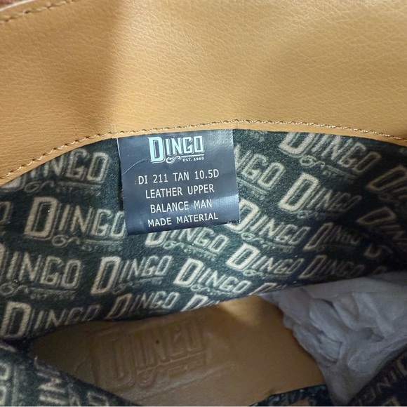 Dingo Men’s Tan Brooks Embroidered Round Toe Zip Up Boots Ankle - 10.5 - Picture 7 of 12